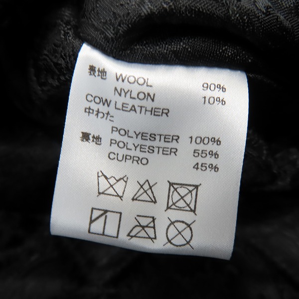 実際に弊社で買取させて頂いたCALEE/キャリー SUPPLTY スタジャン レザー 袖切り替え ブラック/L の画像 3枚目