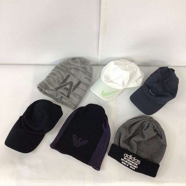 実際に弊社で買取させて頂いた【おまとめ品】UNDER ARMOUR/NIKE/EMPORIO ARMANI 等 キャップ 帽子 ニット帽 他の画像 2枚目