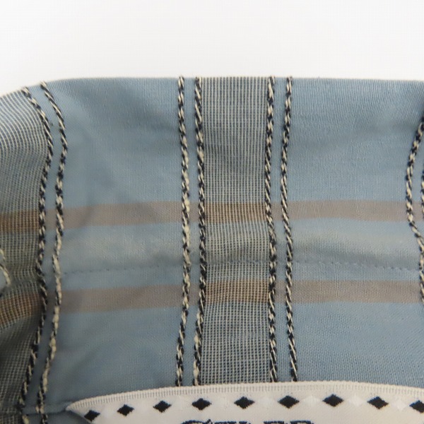 実際に弊社で買取させて頂いたCALEE/キャリー 刺繍ボーダー×チェック オープンカラーシャツ/Lの画像 4枚目