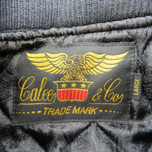 実際に弊社で買取させて頂いたCALEE/キャリー SUPPLTY スタジャン 東京ワッペン レザー 袖切り替え ブラック/L の画像 2枚目