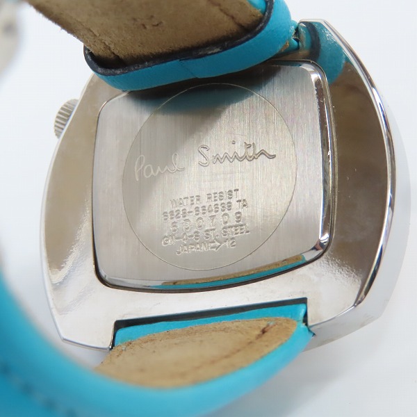 実際に弊社で買取させて頂いたPaul Smith/ポールスミス AUTOMATATIC 自動巻き スクエア文字盤 アナログ腕時計 ブルー/6628-664639の画像 3枚目