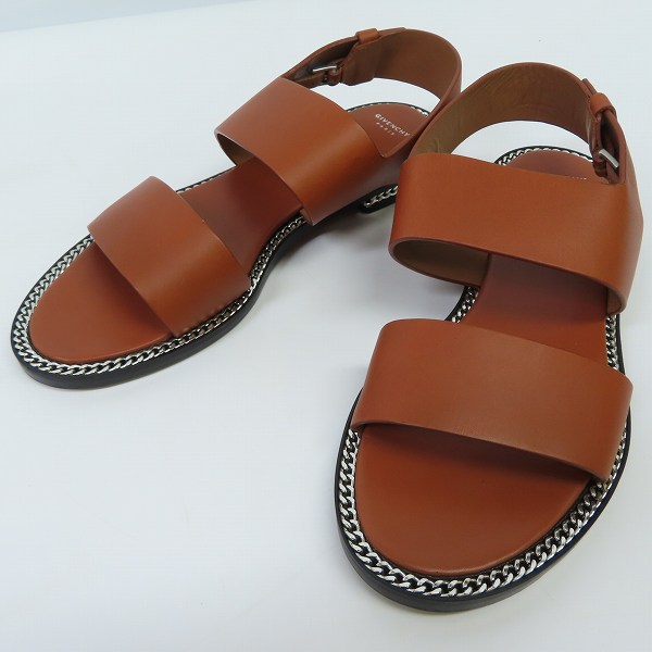 実際に弊社で買取させて頂いたGIVENCHY/ジバンシィ レザー チェーンデザイン サンダル 