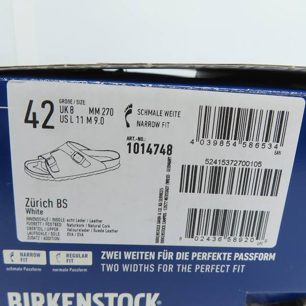 実際に弊社で買取させて頂いたBIRKENSTOCK/ビルケンシュトック ZURICH BS/チューリッヒ スエード サンダル 1014748/42の画像 8枚目