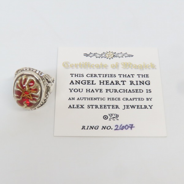 実際に弊社で買取させて頂いたALEX STREETER/アレックスストリーター エンジェルハートリング リングオブファイア K18ゴールドスター/19号の画像 8枚目