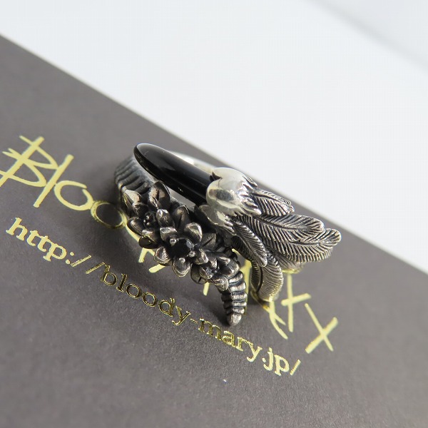 実際に弊社で買取させて頂いた【ギャラ付き】Bloody Mary/ブラッディマリー Bloom/ブルーム リング - 開花 wオニキスクローブラックダイヤモンド 13号