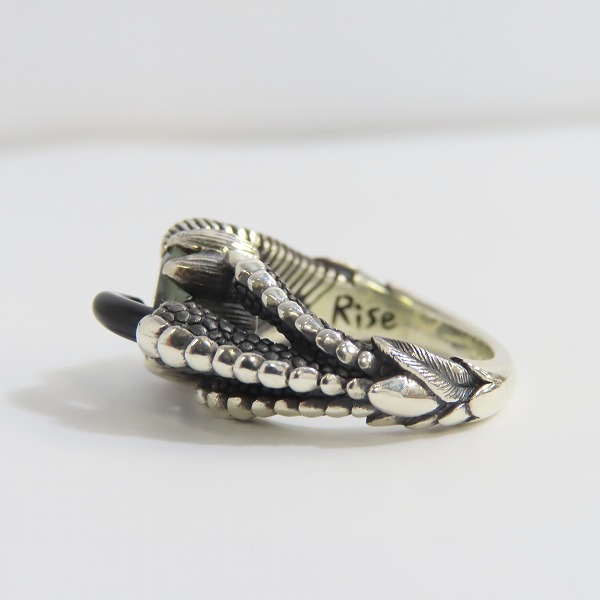 実際に弊社で買取させて頂いたBloody Mary/ブラッディマリー Rise/ライズ リング w/オニキスクロー&グリーンアメジスト 11号の画像 2枚目