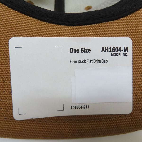 実際に弊社で買取させて頂いた(8)Carhartt/カーハート Firm Duck Flat Brim Cap ファームダック フラットブリム キャップ ブラウン AH1604-M/OSFAの画像 8枚目