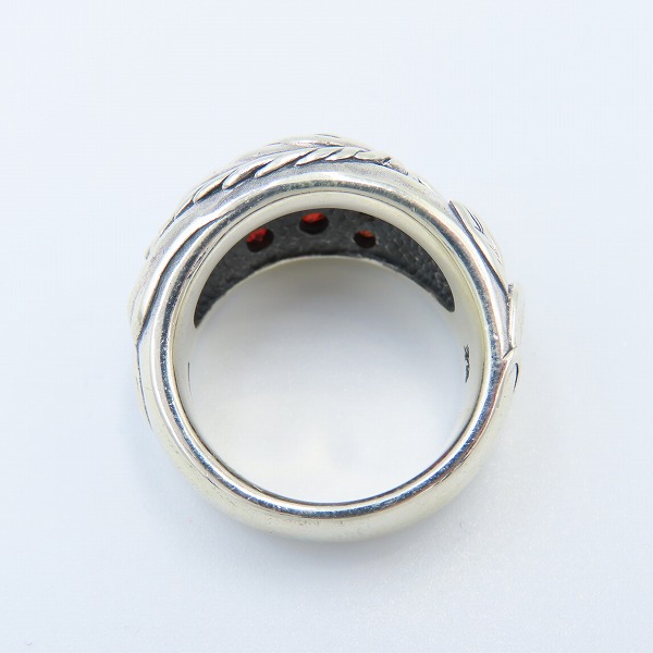 実際に弊社で買取させて頂いた【ギャラ付き】BloodyMary/ブラッディマリー Lava/ラヴァ/溶岩 リング w/ガーネット 13号の画像 5枚目