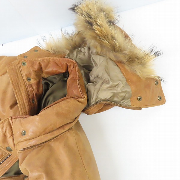 実際に弊社で買取させて頂いたPaulSmith/ポールスミス コレクション ファーフード付レザーダウンジャケット/Lの画像 6枚目