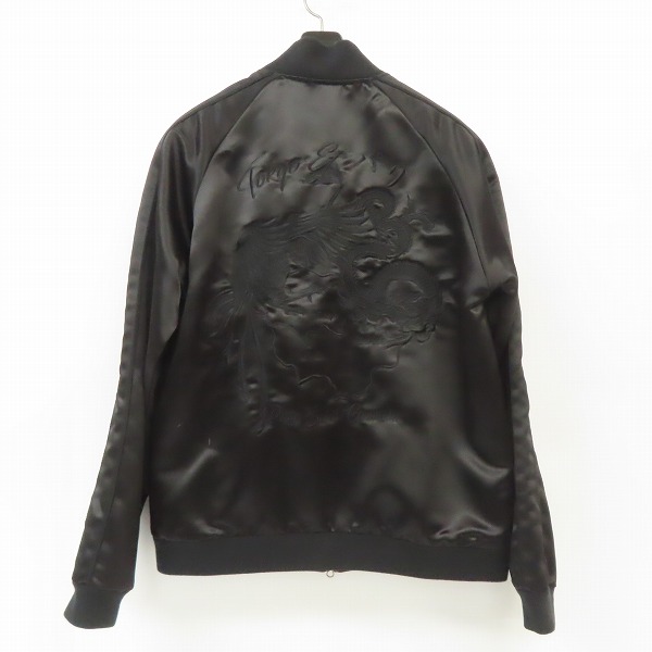 美品✨ パリサンジェルマン×エディフィス　ヘビーサテンスカジャン　ブラック　総柄 美品✨ パリサンジェルマン×エディフィスヘビーサテンスカジャン