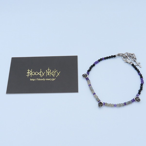 実際に弊社で買取させて頂いた【ギャラ付】Bloody Mary/ブラッディマリー KAI/カイ アンクレット w/アメジスト&ブラックスピネル&ラブラドライトの画像 8枚目