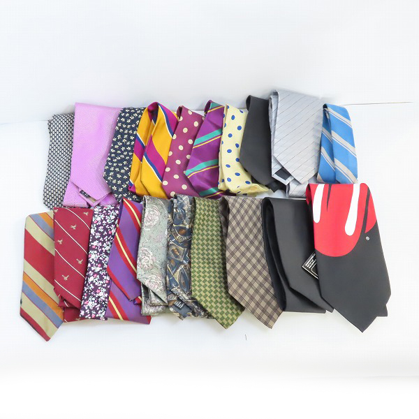 実際に弊社で買取させて頂いた【おまとめ/未使用含む】アニエスベー/ジョルジオ・アルマーニ/カルバンクライン/ケンゾー 等 ネクタイ