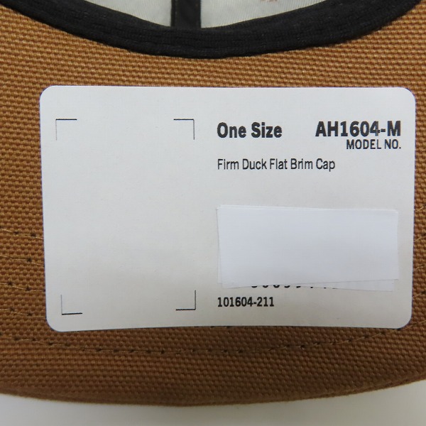 実際に弊社で買取させて頂いた(7)Carhartt/カーハート Firm Duck Flat Brim Cap ファームダック フラットブリム キャップ ブラウン AH1604-M/OSFAの画像 8枚目
