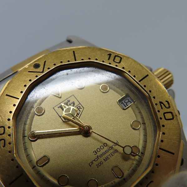 実際に弊社で買取させて頂いたTAG Heuer/タグホイヤー プロフェッショナル200M 腕時計 935.413【動作未確認】の画像 6枚目