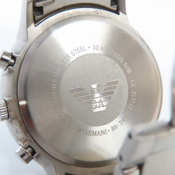 実際に弊社で買取させて頂いたEMPORIO ARMANI/エンポリオアルマーニ クロノグラフ クオーツ腕時計 AR-2448【動作未確認】の画像 4枚目