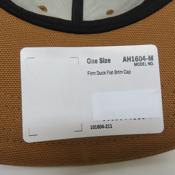 実際に弊社で買取させて頂いた(9)Carhartt/カーハート Firm Duck Flat Brim Cap ファームダック フラットブリム キャップ ブラウン AH1604-M/OSFAの画像 8枚目