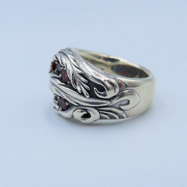 実際に弊社で買取させて頂いた【ギャラ付き】BloodyMary/ブラッディマリー Lava/ラヴァ/溶岩 リング w/ガーネット 13号の画像 2枚目