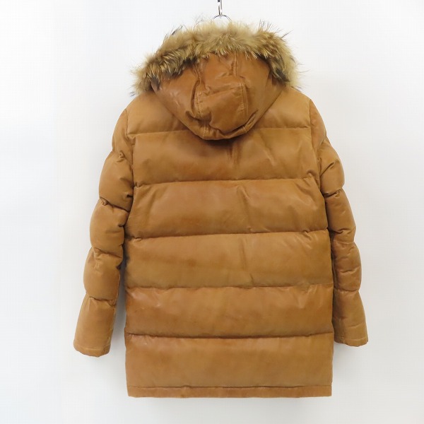実際に弊社で買取させて頂いたPaulSmith/ポールスミス コレクション ファーフード付レザーダウンジャケット/Lの画像 1枚目