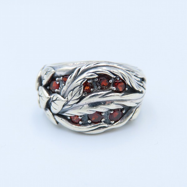 実際に弊社で買取させて頂いた【ギャラ付き】BloodyMary/ブラッディマリー Lava/ラヴァ/溶岩 リング w/ガーネット 13号の画像 1枚目