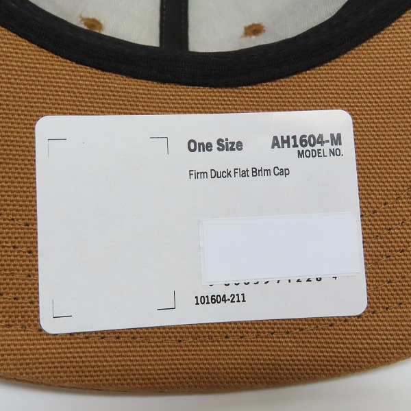 実際に弊社で買取させて頂いた(6)Carhartt/カーハート Firm Duck Flat Brim Cap ファームダック フラットブリム キャップ ブラウン AH1604-M/OSFAの画像 8枚目