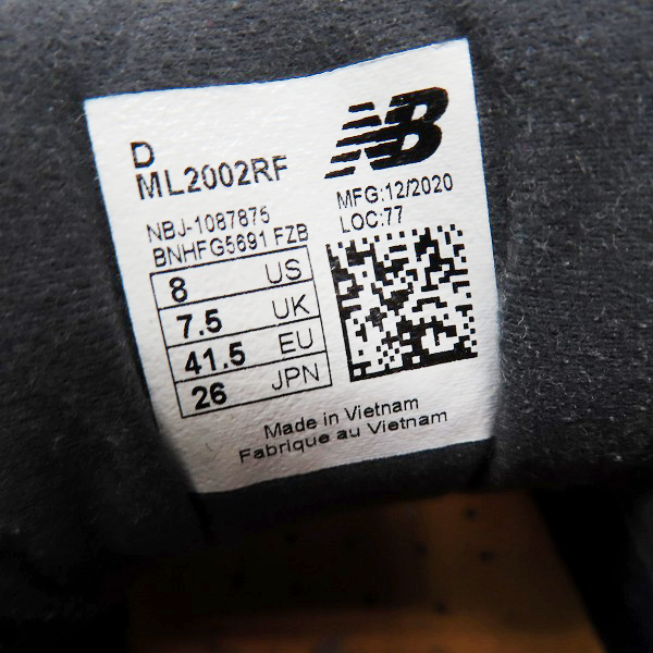 実際に弊社で買取させて頂いたNEW BALANCE×atmos/ニューバランス×アトモス ローカットスニーカー ML2002RF/26.0の画像 5枚目