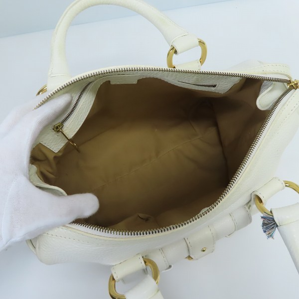 実際に弊社で買取させて頂いたCELINE/セリーヌ ブギーバッグ/ハンドバッグ ホワイトの画像 3枚目