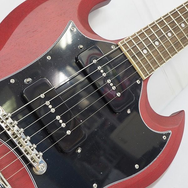 実際に弊社で買取させて頂いた★Epiphone/エピフォン SG Classic P90 Worn Cherry セットネック エレキギター 2022年製 ソフトケース付の画像 5枚目