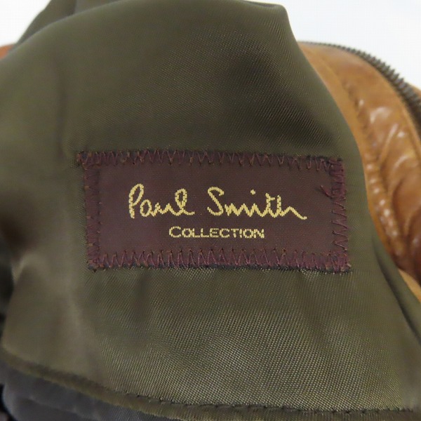 実際に弊社で買取させて頂いたPaulSmith/ポールスミス コレクション ファーフード付レザーダウンジャケット/Lの画像 2枚目