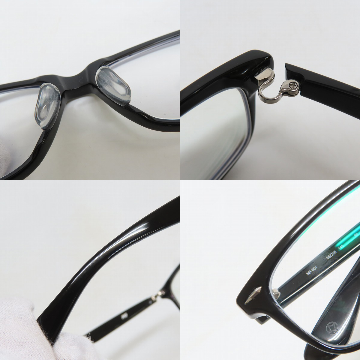 実際に弊社で買取させて頂いた999.9/フォーナインズ 度入り メガネフレーム/アイウェア NP-601 90の画像 7枚目