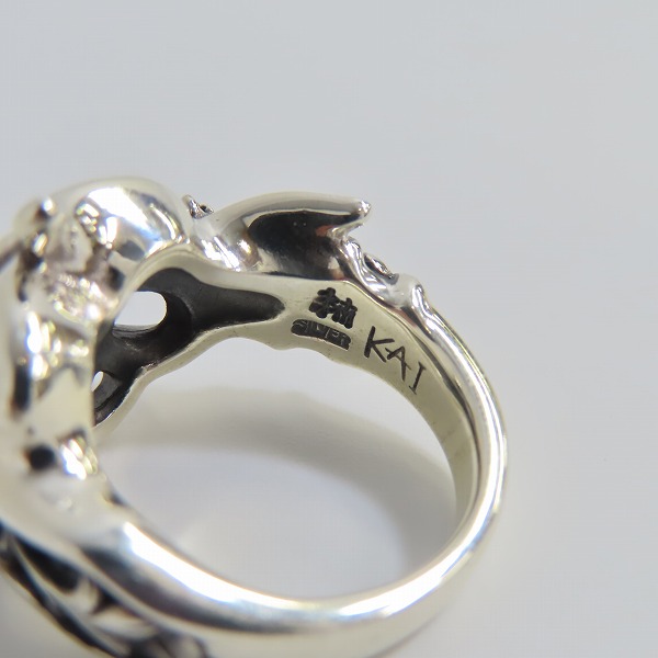 実際に弊社で買取させて頂いたBloody Mary/ブラッディマリー KAI/カイ 2008Xmas限定 鬼火 リング w/オニキス&ガーネット 13号の画像 6枚目