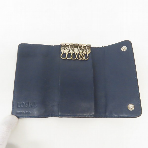 実際に弊社で買取させて頂いたLOEWE/ロエベ アナグラム総柄 レザー6連キーケースの画像 3枚目