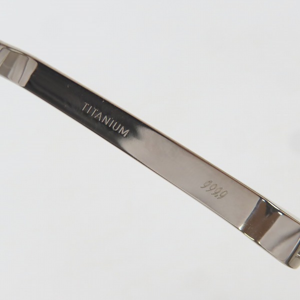実際に弊社で買取させて頂いた9999/フォーナインズ Titanium/チタン 度入り 眼鏡 メガネフレーム S-100T 142の画像 8枚目