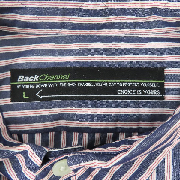 実際に弊社で買取させて頂いたBack Channel/バックチャンネル ストライプ 長袖 シャツ/Lの画像 2枚目