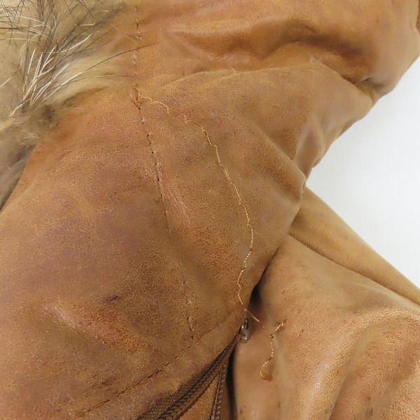 実際に弊社で買取させて頂いたPaulSmith/ポールスミス コレクション ファーフード付レザーダウンジャケット/Lの画像 8枚目