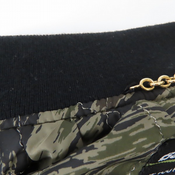 実際に弊社で買取させて頂いたBackChannel/バックチャンネル 羊革/シープスキン MA-1 レザー ジャケット Mの画像 6枚目