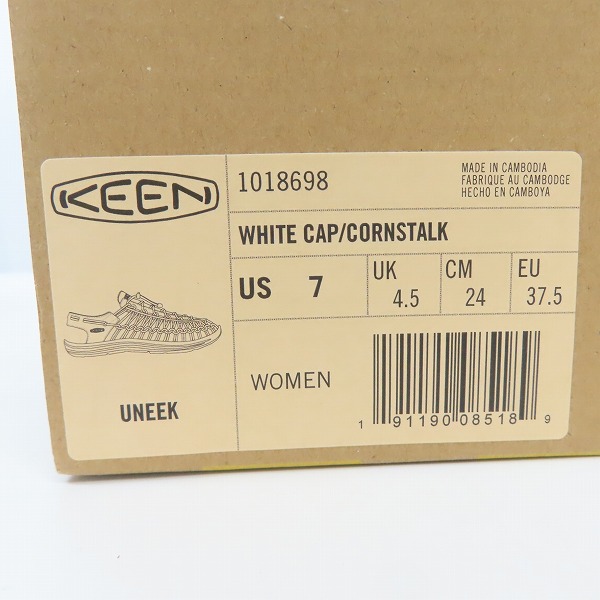 実際に弊社で買取させて頂いたKEEN/キーン Women's UNEEK ユニーク サンダル WHITECAP/CORNSTALK 1018698/24の画像 9枚目