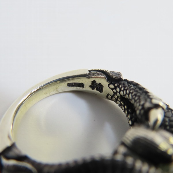 実際に弊社で買取させて頂いたBloody Mary/ブラッディマリー Rise/ライズ リング w/オニキスクロー&グリーンアメジスト 11号の画像 6枚目