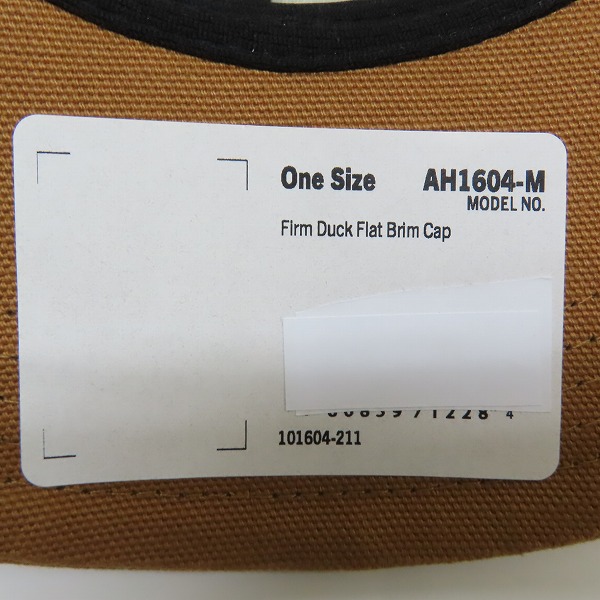 実際に弊社で買取させて頂いた(4)Carhartt/カーハート Firm Duck Flat Brim Cap ファームダック フラットブリム キャップ ブラウン AH1604-M/OSFAの画像 8枚目