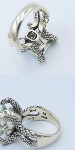 実際に弊社で買取させて頂いた【ギャラ付き】Bloody Mary/ブラッディマリー 2010 Xmas TRANSGRESSION スネークモチーフ w/グリーンアメジスト 21号の画像 6枚目