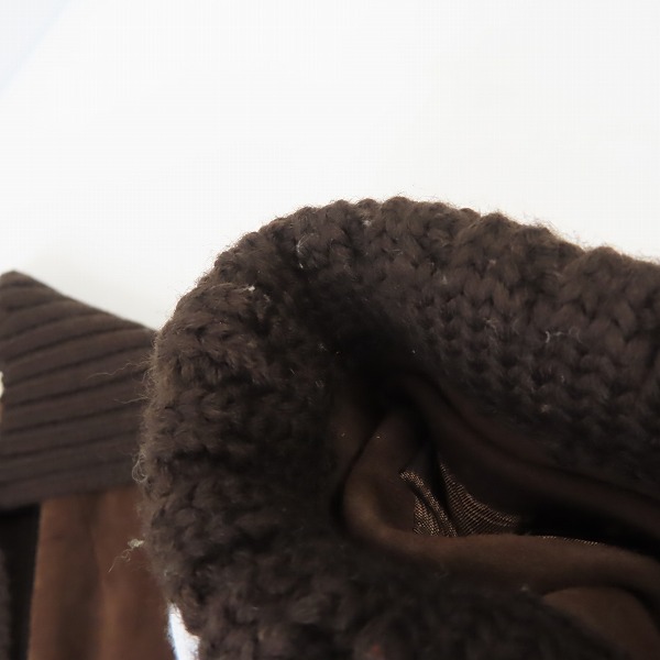 実際に弊社で買取させて頂いたLOEWE/ロエベ ニット切り替えし レザージャケット Size：38の画像 5枚目