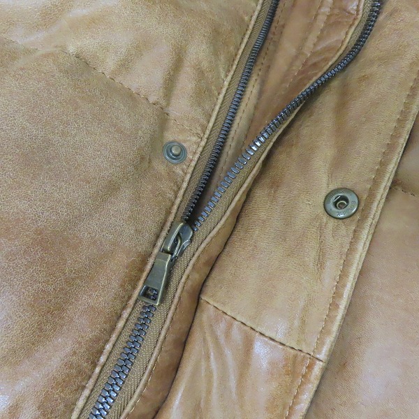 実際に弊社で買取させて頂いたPaulSmith/ポールスミス コレクション ファーフード付レザーダウンジャケット/Lの画像 7枚目