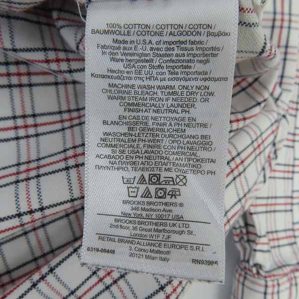 実際に弊社で買取させて頂いたBLACK FLEECE by Brooks Brothers/ブラックフリース ボタンダウン チェックシャツ/BB00の画像 4枚目