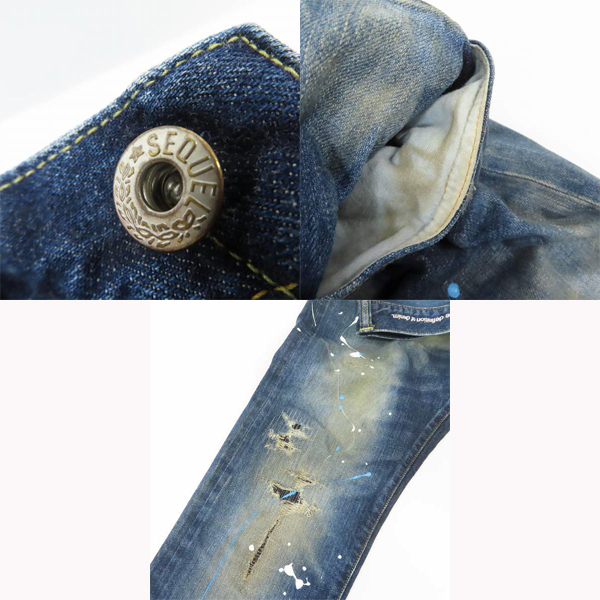 実際に弊社で買取させて頂いたFRAGMENT DESIGN ×SEQUELフラグメントデザイン×シークエル デニムパンツ ペイント加工/ダメージ加工/Sの画像 5枚目