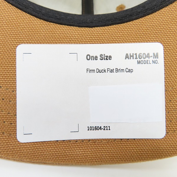 実際に弊社で買取させて頂いた(1)Carhartt/カーハート Firm Duck Flat Brim Cap ファームダック フラットブリム キャップ ブラウン AH1604-M の画像 7枚目
