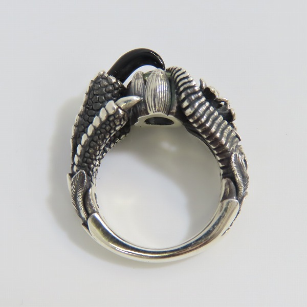 実際に弊社で買取させて頂いたBloody Mary/ブラッディマリー Rise/ライズ リング w/オニキスクロー&グリーンアメジスト 11号の画像 5枚目