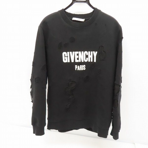 実際に弊社で買取させて頂いたGIVENCHY/ジバンシィ17AWデストロイ加工スウェットトレーナー BM70393Y0S/L