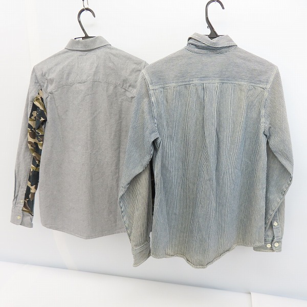 実際に弊社で買取させて頂いたCarhartt/カーハート ストライプデニムシャツ/カモ切り替えシャツ/2点セットの画像 1枚目