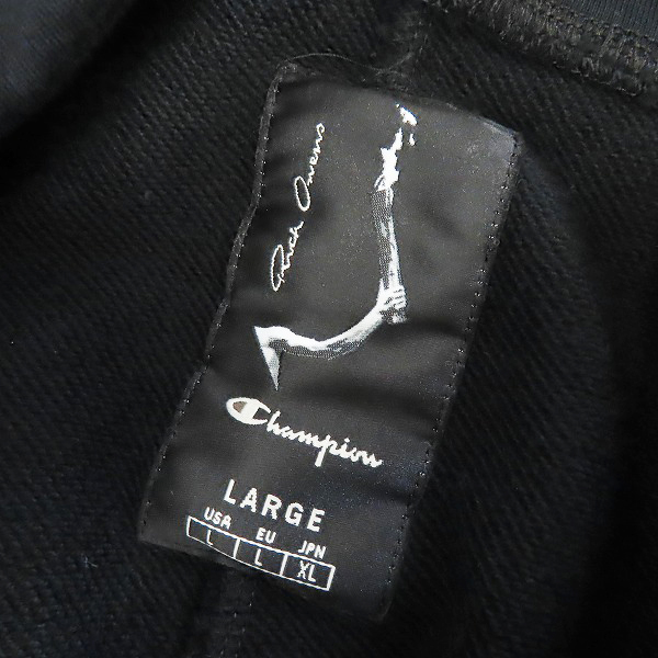 実際に弊社で買取させて頂いたRick Owens×Champion/リックオウエンス×チャンピオン 22SS Tommy Hoodie トミー パーカー CM01B7925-CHFE /Lの画像 2枚目