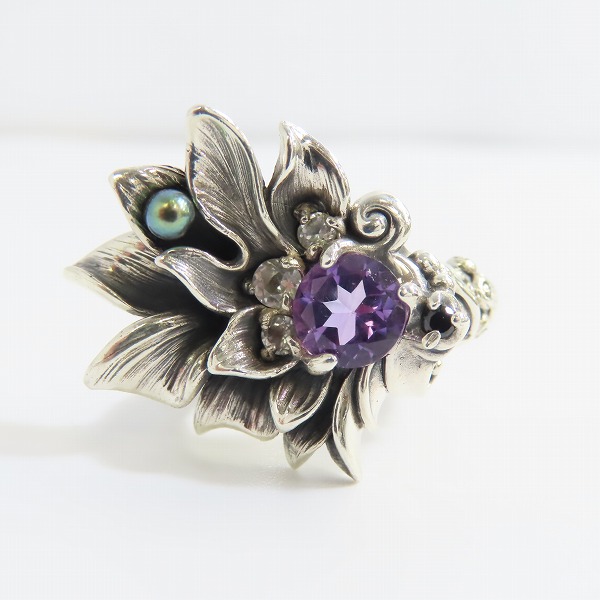 実際に弊社で買取させて頂いた【ギャラ付】Bloody Mary/ブラッディマリー サマフェス限定 ルミネセンス リングｗ/アメジスト＆ホワイトトパーズ BMR901/13号の画像 1枚目