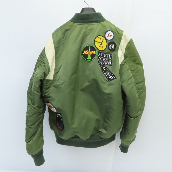 実際に弊社で買取させて頂いたSTUSSY×fragment design×ALPHA/ステューシー×フラグメント×アルファ 25周年記念 MA-1 フライトジャケット/Mの画像 1枚目